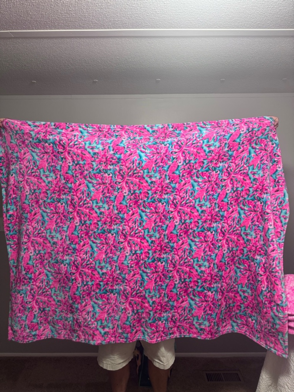 Lilly Pulitzer Pink & Teal Floral Throw Blanket